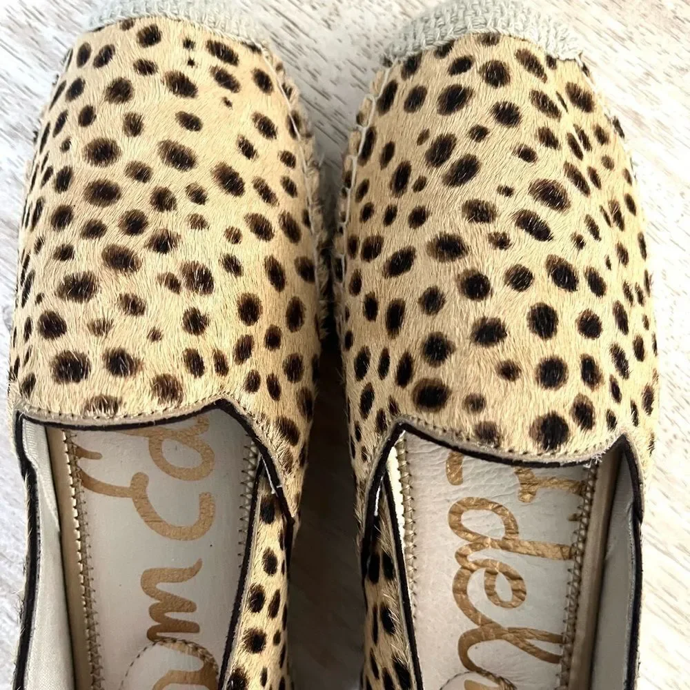 Sam‎ Edelman Kesia Espadrilles in Leopard with Jute Soles Size 6 NWOB